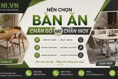 Nên chọn bàn ăn chân gỗ hay chân inox