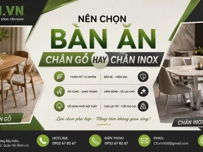 Nên chọn bàn ăn chân gỗ hay chân inox