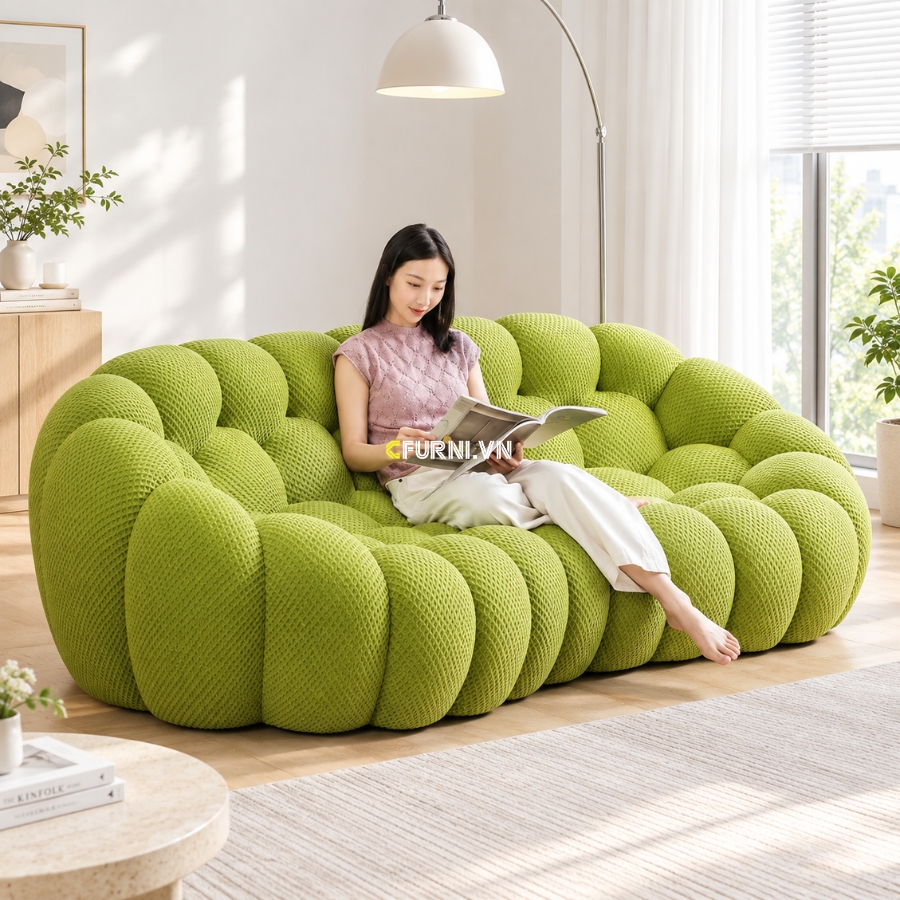 Mẫu sofa băng vải trẻ trung, tinh tế