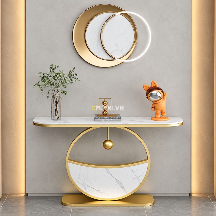 Mẫu bàn console mặt đá cao cấp