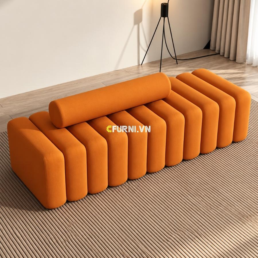 Mẫu sofa đôn bọc nhung sang trọng